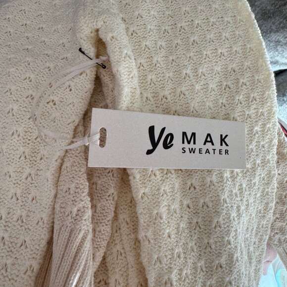 NWT Classic Waffle Knit Cardigan - Cream - Picture 4 of 6